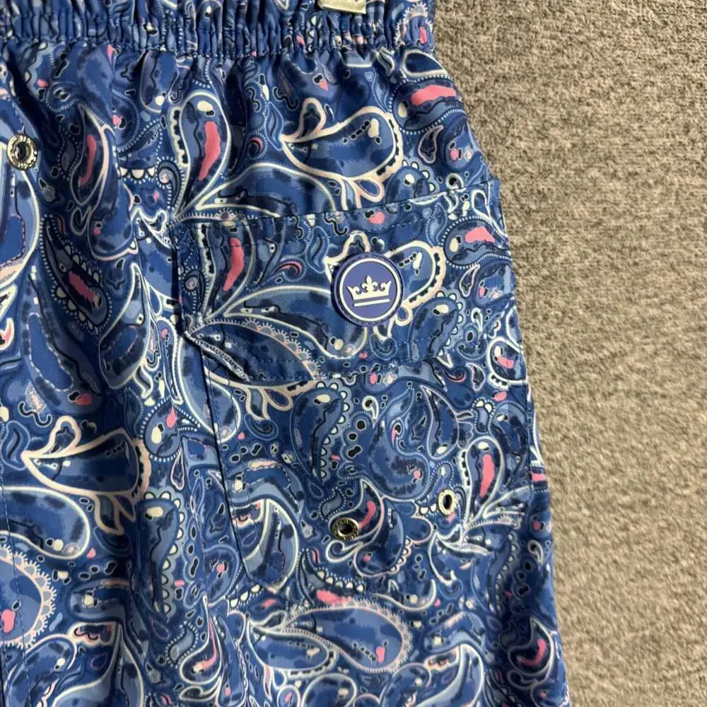Peter Millar Men's Small Swim Trunks Seaside Paisley Print Shorts 8